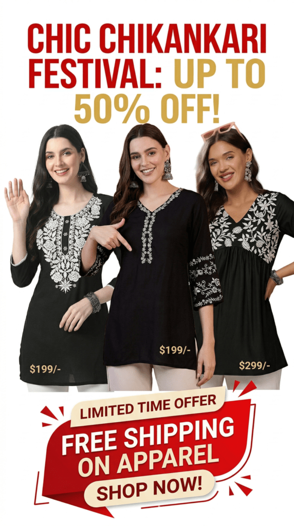 Black Short Kurti For Women