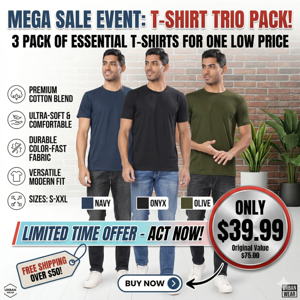 Cotton T Shirt For Men Round Neck