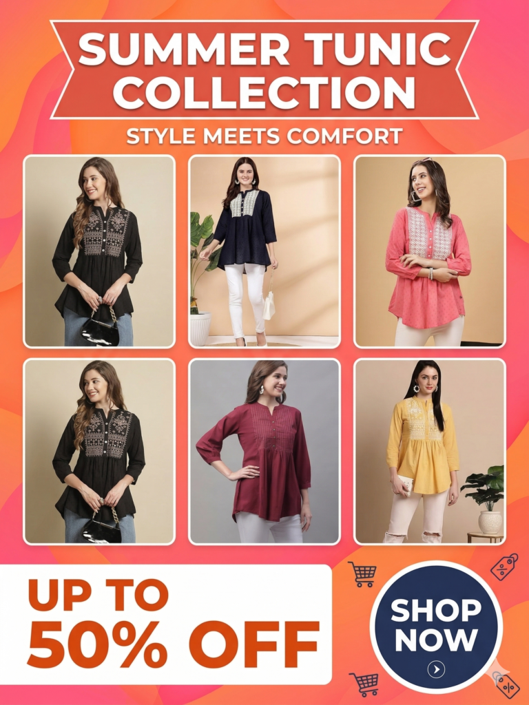 Full Sleeves Short Kurti For Women