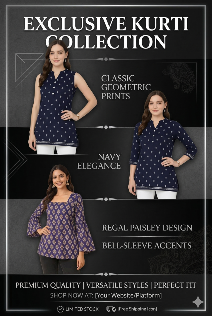 Sleeveless Short Kurti For Women