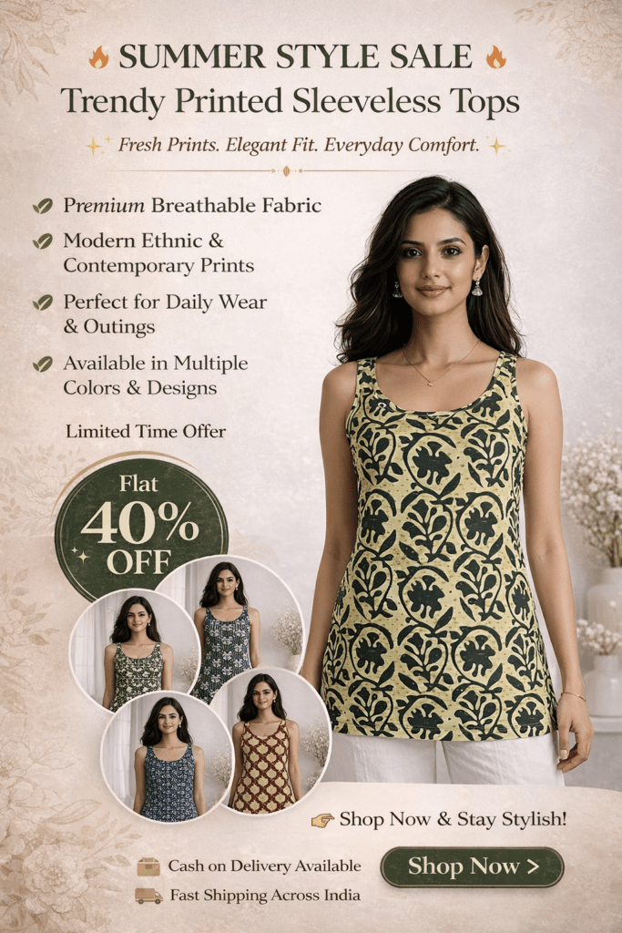 Short Kurti For Women Sleeveless